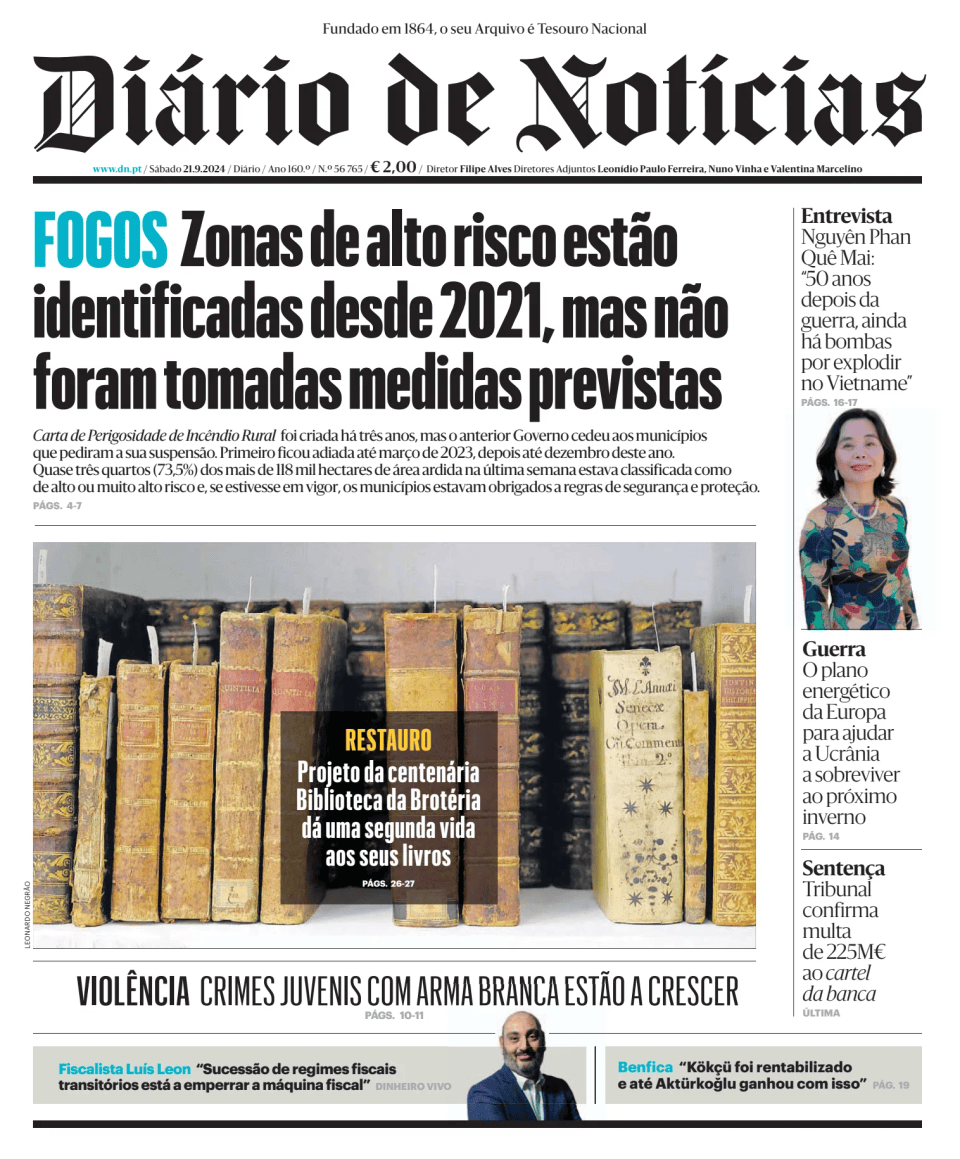 Prima-pagina-Diario de Noticias-edizione-di-oggi-20240921